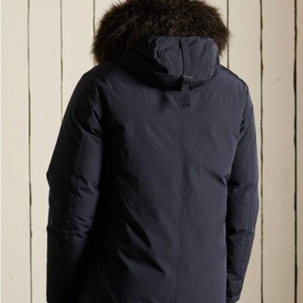 Premium Down Parka hooded jacket with faux fur trim